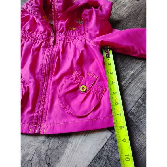 Carter's Girls Size 24 Months Bright Pink Hooded Windbreaker - Picture 6 of 8
